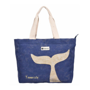 Bolso Playa 37x32 Ballena Tenerife Azul/Beige