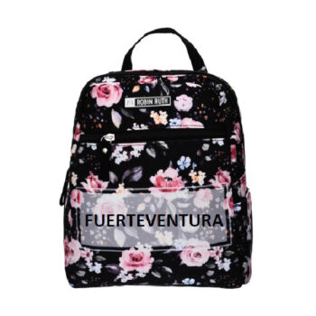 Mochila Pequeña Flowers Fuerteventura Negra
