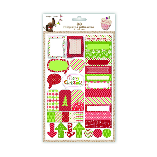 33 Etiquetas Adhesivas Navidad