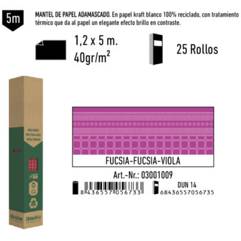 Mantel de Papel Adamasco Color Fucsia