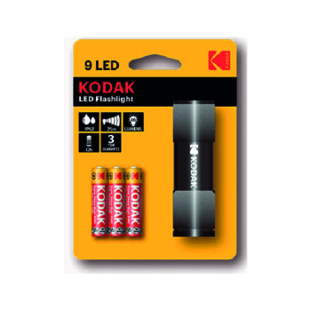 Linterna 9 LED 2W Kodak Negro