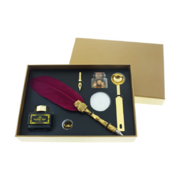 Set Pluma Con Sello y Tarrito Con Lacre