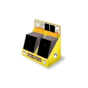 E22-01 Expositor Carton First Class Pacsa 24 Blocs Tapa Forrada Oro y Plata