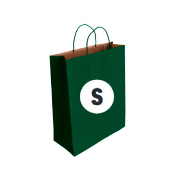 Bolsa Kraft Color Verde Tamaño "S" 24+10×32 cm