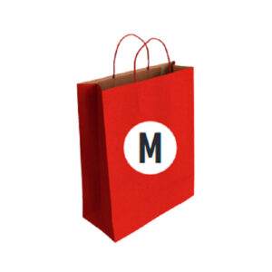 02103032 Bolsa Kraft Color Rojo Tamaño "M" 27+12x37 cm