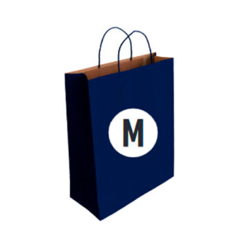 Bolsa Kraft Color Azul Tamaño "M" 27+12x37 cm