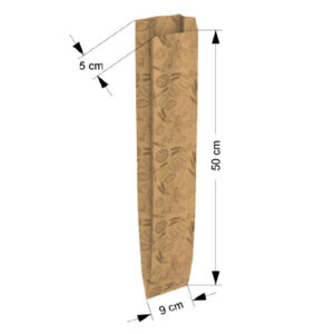 02108003 Bolsa Pan Kraft Decorado Tamaño "1 Barrra" 9+5x50 cm