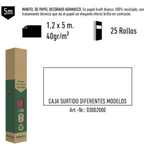 03002000 Mantel de Papel Decorado Adamasco Surtido Diferentes Modelos