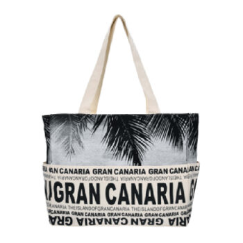 Bolso 38 x 30 Vistas Gran Canaria Negro/Gris/Oro