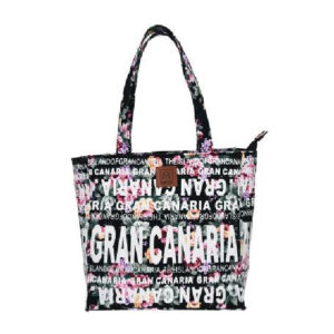 BT023-BK Bolso 25 x 25 Flowers Gran Canaria Negro/Multi.