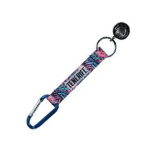 KT004-T Llavero Mosquetón Tenerife Flowers Azul