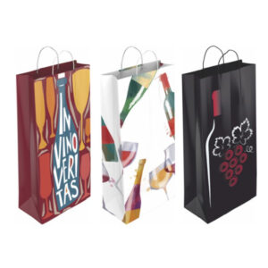 Caja Surtido 24 Bolsas Papel Decorado Fiesta Tamaño «Botella» 18+8x39 cm