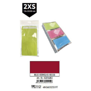 02016002 Pack 12 Sobres Kraft Rojo Tamaño "2XS" 10+3x20 cm