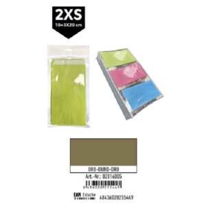 02016005 Pack 12 Sobres Kraft Oro Tamaño "2XS" 10+3x20 cm