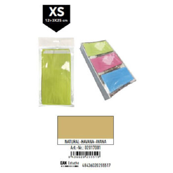 Pack 12 Sobres Kraft Tamaño "XS" 12+3x25 cm