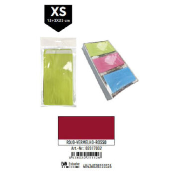 Pack 12 Sobres Kraft Rojo Tamaño "XS" 12+3x25 cm