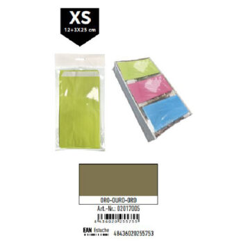 Pack 12 Sobres Kraft Oro Tamaño "XS" 12+3x25 cm