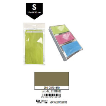 Pack 12 Sobres Kraft Oro Tamaño "S" 15+6x30 cm