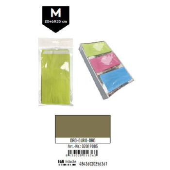 Pack 12 Sobres Kraft Oro Tamaño "M" 20+6x35 cm