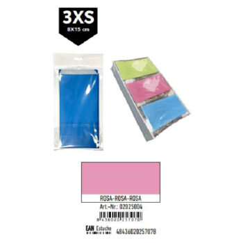 Pack 12 Sobres Celulosa Rosa Tamaño "3XS" 8x15 cm