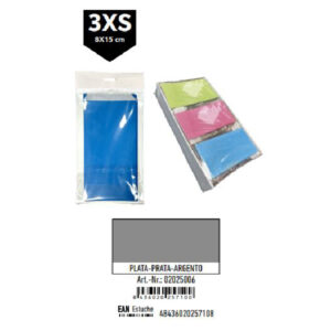 02025006 Pack 12 Sobres Kraft Plata Tamaño "3XS" 8x15 cm