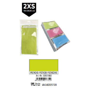 02031002 Pack 12 Sobres Celulosa Pistacho Tamaño "2XS" 10+3x20 cm
