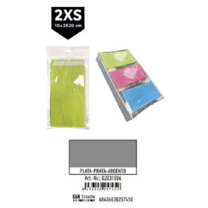 02031006 Pack 12 Sobres Kraft Plata Tamaño "2XS" 10+3x20 cm