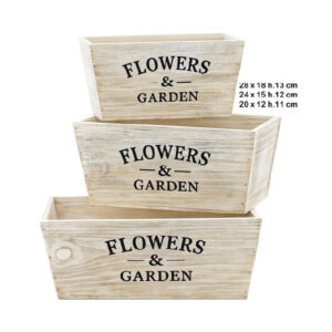 C-2122 Juego 3 Cajas Madera Blanco