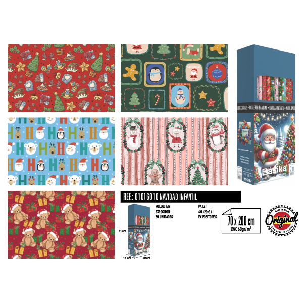 Rollos Navidad Infantil 70 x 200 cm