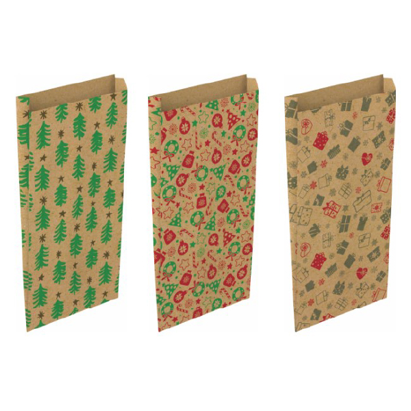 Pack 12 Sobres Decorados Navidad Tamaño "S" 15+6x30 cm