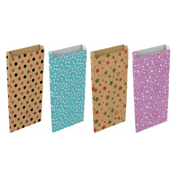 Pack 12 Sobres Decorados Todo Año Tamaño "M" 20+6x35 cm