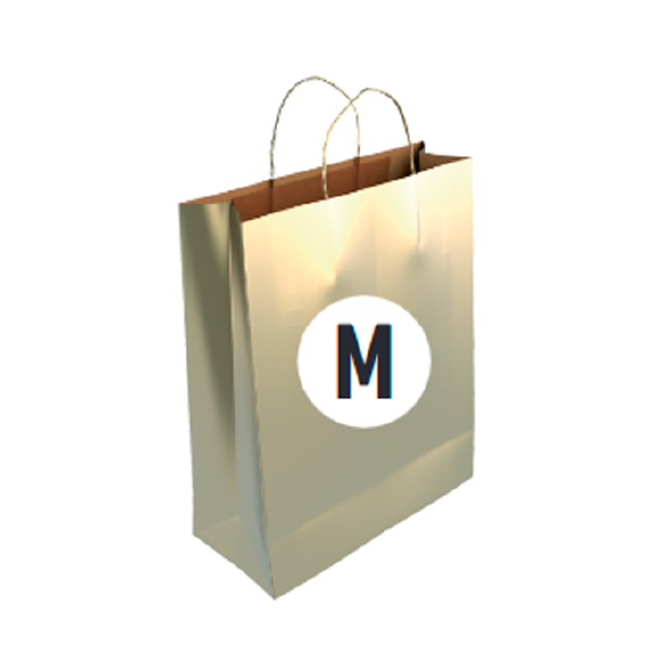 Bolsa Kraft Color Oro Tamaño "M" 27+12x37 cm