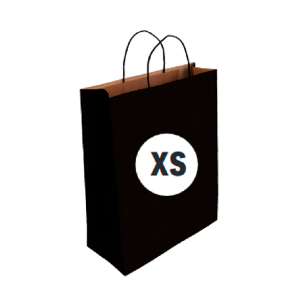 Bolsa Kraft Color Negro Tamaño "XS" 18+8x24 cm
