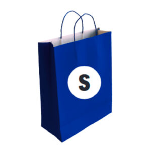 Bolsa Celulosa Color Azul Tamaño "S" 24+10×32 cm