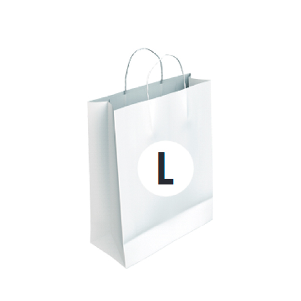 Bolsa Celulosa Blanca Tamaño "L" 32+14x40 cm