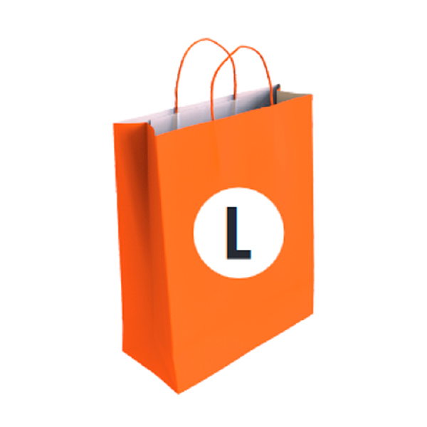 Bolsa Celulosa Color Naranja Tamaño "L" 32+14x40 cm