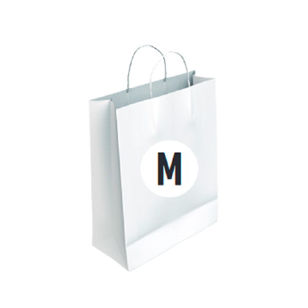 Bolsa Celulosa Blanca Tamaño "M" 27+12x37 cm