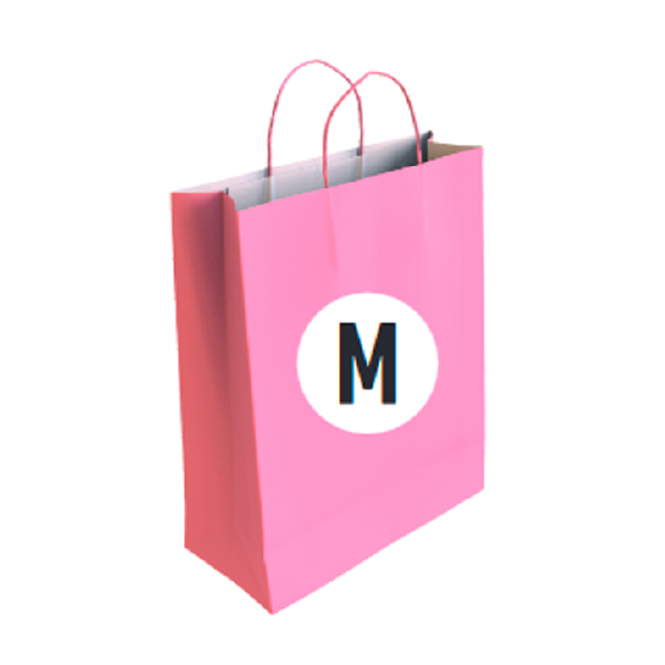 Bolsa Celulosa Color Rosa Tamaño "M" 27+12x37 cm