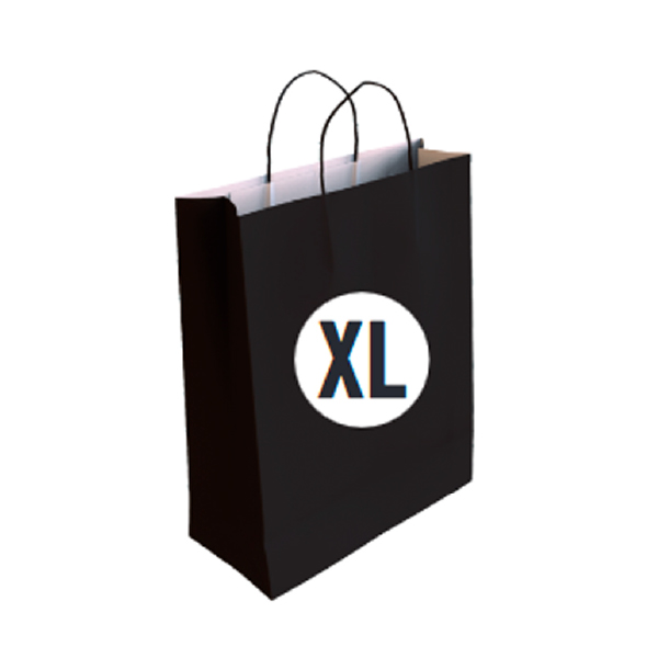 Bolsa Kraft Color Negro Tamaño "XL" 40+16x46 cm