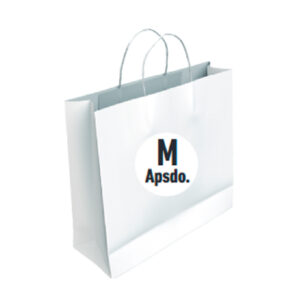 Bolsa Celulosa Blanca Tamaño "M Apaisada" 34+12x31 cm