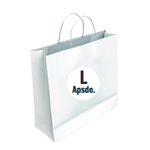Bolsa Celulosa Blanca Tamaño "L Apaisada" 42+14x35 cm