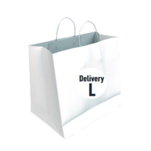 Bolsa Celulosa Blanca Tamaño "L Delivery" 36+20x36 cm