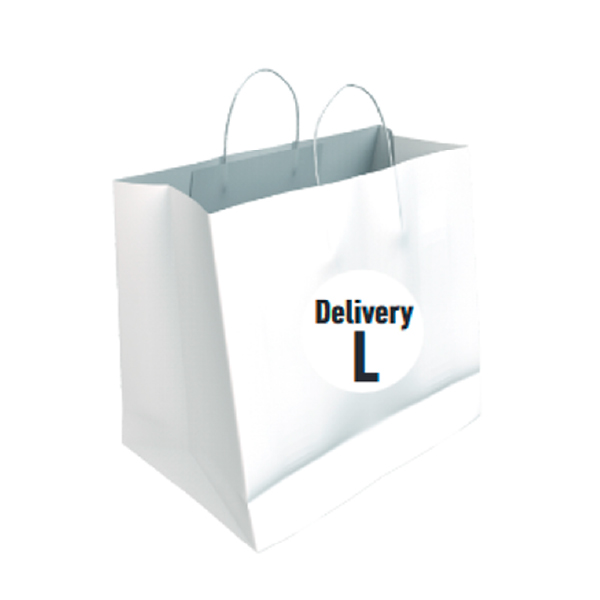 Bolsa Celulosa Blanca Tamaño "L Delivery" 36+20x36 cm