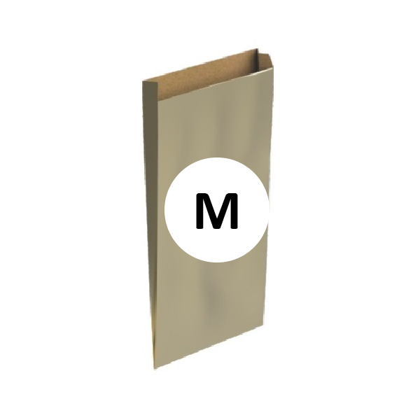Pack 100 Sobres Kraft Oro Tamaño "M" 20+6x35 cm