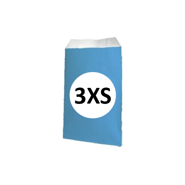 Pack 100 Sobres Celulosa Celeste Tamaño "3XS" 8x15 cm