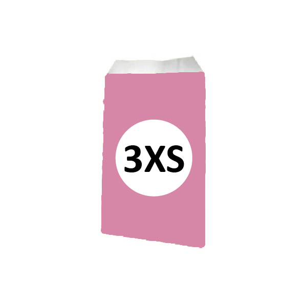 Pack 100 Sobres Celulosa Rosa Tamaño "3XS" 8x15 cm