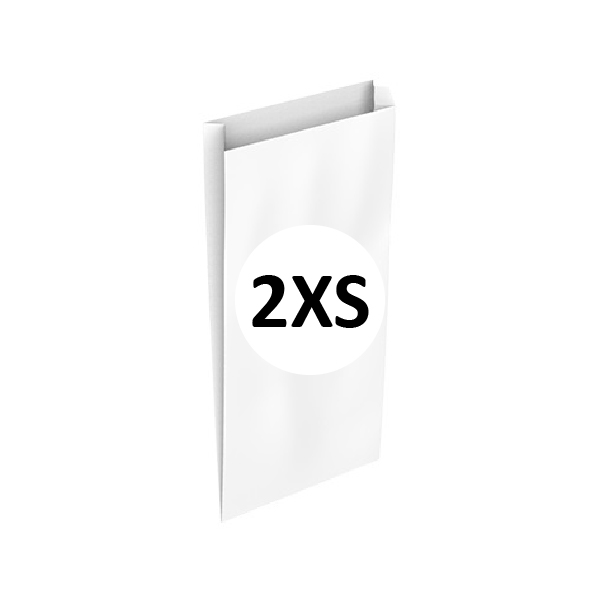Pack 100 Sobres Celulosa Blanco Tamaño "2XS" 10+3x20 cm