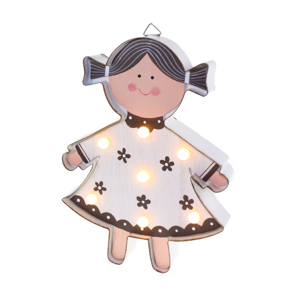 Muñeca Metal Blanca Con Luz Grande