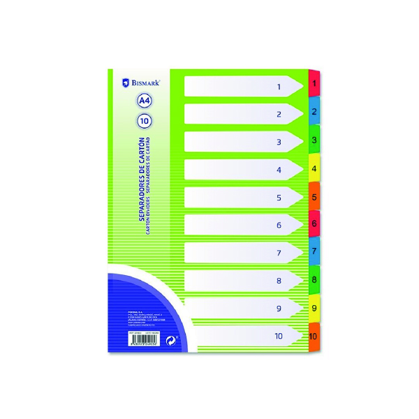 Separadores Cartón de 5 Colores