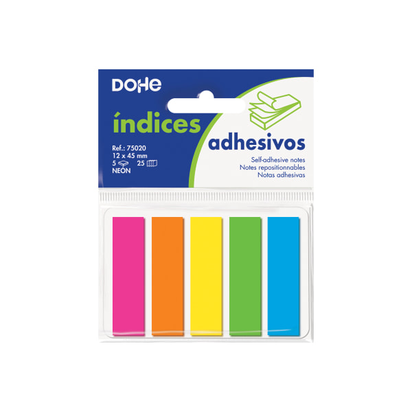 Índices Adhesivos 25 Notas Neón 12 x 45 mm